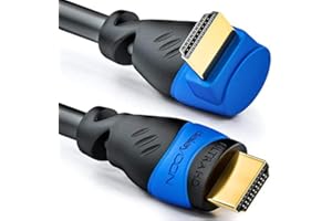 deleyCON 2m Kabel HDMI Kątowy (Kąt 90°) - UHD 4K HDR 1080p 2160p EARC - do TV, Soundbara, Monitora, PC, Laptopa, Projektora, PS5, Xbox - Czarny
