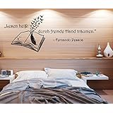 Wandtattoo/Wandsticker/Wandaufkleber ***Lesen heißt, durch fremde Hand träumen*** - (Größen und Farbauswahl)