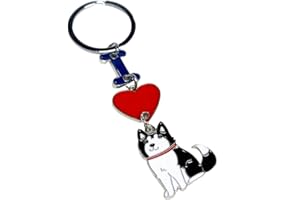 MeiAOBest Portachiavi con ciondolo a forma di cane, con scritta "I Love Dog", in metallo, per gli amanti dei cani, portachiavi regalo