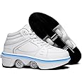 KOFUBOKE LED Women Deformation Roller Skate Shoes ，Double-Row Walking Shoes with Invisible Wheels