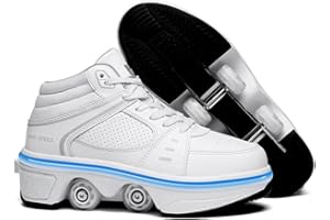 Kid’s LED Kick Roller Skate Shoes, Adult's Deformation Shoes With Light，LED Walk Running Shoes With Wheel