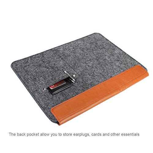 Arvok 15-15 6 Zoll MacBook Pro Vintage Envelope Dunkelgrau Laptoph  lle Notebooktasche Laptoptasche Filz   Leder Mit Extra Ladeger  t Tasche Schutzh  