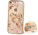 Produktbild iPhone 5/5S/SE Ring Hülle- Ultra Slim TPU Silikon Transparent , Schutzhülle Muster Glänzend Glitzer Strass Bogen Bumper Kristall Diamant Stoßdämpfend Transparent Spiegel Schutz Handy Hülle Crystal Case Tasche Etui Bumper Mädchen für Apple iPhone 5/5S/5E (4,0 Zoll) [Bogen Bumper Gold]