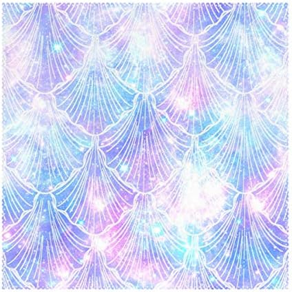 Janhe Placemats Heat Resistant Non Slip Abstract Art Shell Pattern Colorful 12x12 inch Set of 4 Table Mats for Dinning Kitchen
