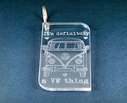 Llavero de furgoneta VW Camper en borde transparente reactivo acrílico