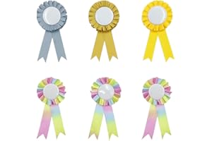 NHQZ 6 PCS Hobby Horse Rosette, Coccarde per Vincitori, Accessori hobby horse, Accessori Perfetti per Giochi di Equitazione, Cerimonie di Premiazione e Feste Colorate per Bambini