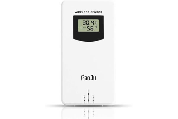 Capteur Extérieur Sans Fil VORRINC pour Station Météo Série FJ - Thermomètre-Hygromètre, Portée 60 m, Accessoires, Blanc