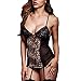 Produktbild i-uend Sexy Dessous Set Damen Lingerie Reizwäsche Negligee Leopard Unterwäsche Babydoll Bustier BH Nachthemd