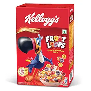 New Kellogg?s Froot Loops | Crunchy Multigrain Breakfast Cereal| Mixed Fruit Flavor| 285g Pack