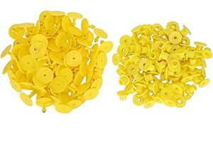 FDIT 100pcs Livestock Ear Tags Yellow Universal Sheep Ear Tags Farm Animals Identification Blank Card for Goat Lamb Cattle Cows(Yellow)