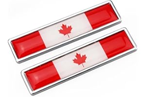 HPERU Drapeau de pare-chocs décalcomanies Chrome Flag National Metal Car Canada Signes autocollants Emblem Tricolor Flag Badge Graphic décalsives 2pcs