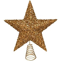 27cm oro hermoso brillante oropel Tree Top estrellas - del árbol de navidad