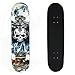 Produktbild Senmi komplett Skateboard 78,7 cm mit einer kanadischen Ahorn 7-Ply Deck Street Style mit Free Skateboard, Tasche (Totenkopf)