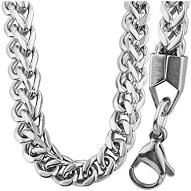 GYJUN Trendy 316L Stainless Steel 5.5MM Chunky Necklace Bracelet Jewelry Sets For Men , one size