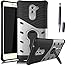 Produktbild Huawei Honor 6x/Mate9 Lite(2016) Hülle mit Schwarz kapazitive Feder,ISENPENK Premium TPU+PC Ultra Slim Tough Rugged Hardcase with Built-in 360-Grad-Drehung Kickstand Selbst Ständer 2in1 Stand Case,Wasserdicht Shockproof Anti Slip Stoßfest Back Cover Protection Tasche Schutzhülle für Huawei Honor 6x/Mate9 Lite(2016) 5.5Zoll-[silber]+Schwarz kapazitive Feder