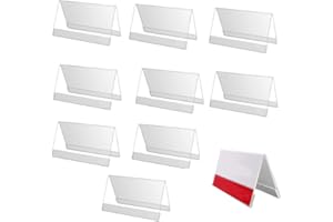 NAISFEI 10 Stück Tisch-Warnhalter, Etikettenhalter aus transparentem Acryl, Menühalter, transparent, Acryl, transparent, für Poster, Shop, Fotorahmen (15 x 10 cm)