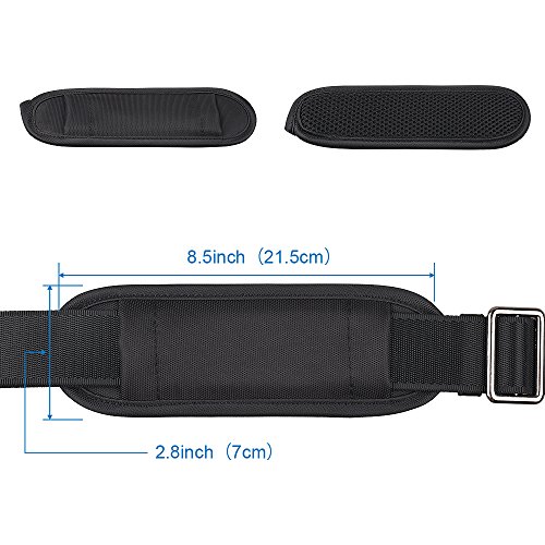 Qishare Universal Ersatz-Schultergurt Abnehmbarer weicher, gepolsterter verstellbarer Gürtel mit Metall-Drehhaken für Gepäck-Duffel-Computertaschen Laptop-Tasche Crossbody-Tasche (Schwarz,150cm) - 5