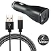 Produktbild wortek Original Samsung KFZ Ladegerät Charger für Alle Geräte mit USB Anschluss Schnellladegerät 2A Modellnummer EP-LN915U Schwarz USB-C Kabel 3A Schnellladekabel geflochtenes Nylon Schwarz 2m Kabel