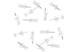 Punaises Tableau Liège, Deeinn Deein épingles Et Punaises, Lot de 100 punaises Plastique Transparent Pointe en Acier, épingles à Punaise Exécutives, épingle à liège