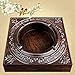 Produktbild HQYXGS Platz Fu Lu Shou Glyph Ebenholz Mahagoni Relief Aschenbecher Aschenbecher (16 * 16 * 5 cm) (Farbe: Keine Abdeckung)