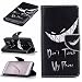 Produktbild LEMORRY Huawei nova Hülle Tasche Ledertasche Flip Beutel Haut Slim Fit Bumper Schutz Magnetisch Schließung Stehening Soft SchutzHülle Weich Silikon Cover Schale für Huawei Nova, Sinister Smile