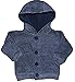 Baby and Toddler Boys Denim or Brown Marl Hooded Jacket Cardigan 3-6M to 4-5Y (18-24m, Blue)