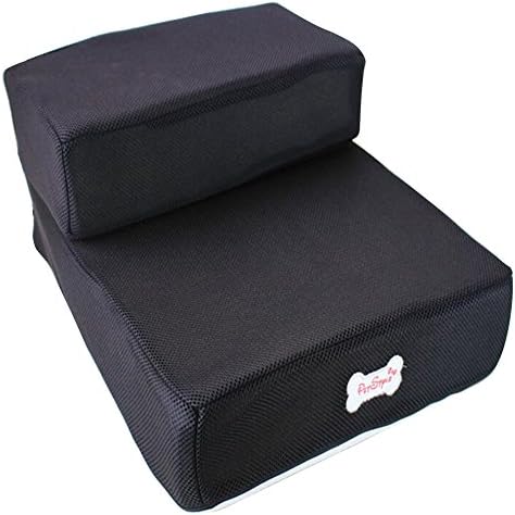 TTDOG1 2 Levels Easy to fold Multi-purpose Dog and Cat stairs / Pet stairs (L67 x W39 x H20 CM, Black)