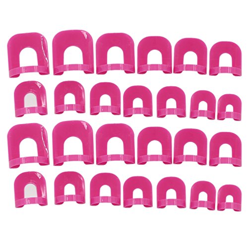 Sanwood 26x Nail Polish Edge Anti-Flooding Plastic Template Clip + 1 Pc Sticker Tool Set