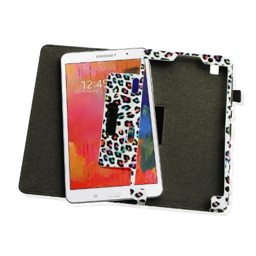 [Eckenschutz]Fintie Samsung Galaxy Tab Pro 8.4 SM-T325 LTE SM-T320 Hülle Case – Slim Fit Folio Kunstleder Schutzhülle Cover Tasche für Samsung Galaxy Tab Pro 8.4 Zoll Tablet (mit Auto Schlaf / Wach Funktion), Leopard Regenbogen - 4