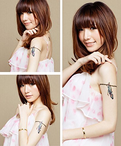 NALATI Tattoo Aufkleber Temporäre Körperkunst Entfernbare Muster Sticker für Ihre Körper Weiß Schwarz (Mode 3) - 4