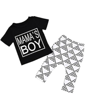 Faithtur ''Mama's Boy'' Kleinkind-Baby-T-Shirts + lange Hosen-Ausstattung 2 Stück-Sätze