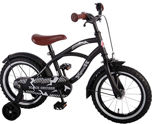 14 Zoll Fahrrad Qualitäts Kinderfahrrad mit Stützräder bike Black Cruiser schwarz matt 41401