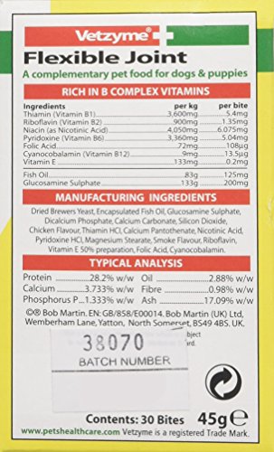 Vetzyme-Flexible-Joint-Tablets-with-Glucosamine-dog-food-supplement