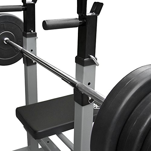 Hantelbank Fitness Sport, Trainingsbank für Bankdrücken, verstellbar und einklappbar,125 x 60 x 110 cm, silber-schwarz - 3