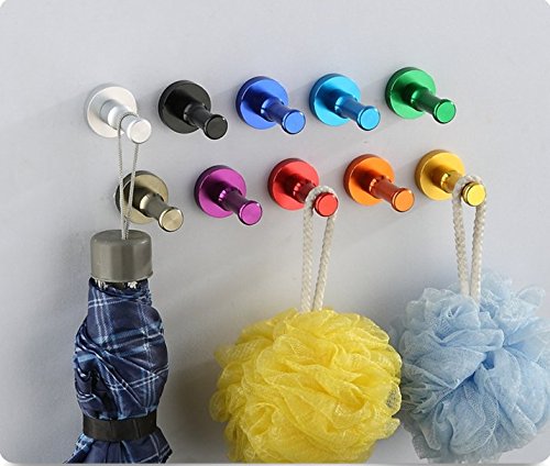 Dproptel 7 Stücke Rainbow Wandhaken zum Aufhängen Färbig Wand Motiert Handtuchhaken Kleiderhaken aus Space Aluminium für Küche, Bad, Schlafzimmer und Büro - 5