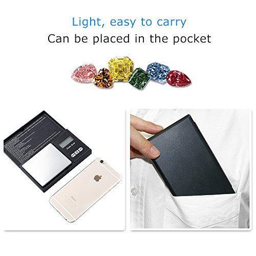Waage 0,01g ~ 100g, Minisuit LED Digitale Küchenwaage Kalibriergewicht Taschenwaage, elektronische waage (Schwarz) - 8