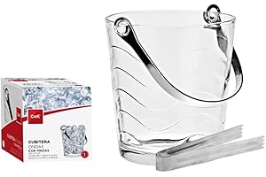 GENERIC Home Solazzia - Cubitera Cristal Transparente Ø 12 CM, Cubitera con asa + Pinza Ondas/Lisa Ideal para para Cubitos de Hielo (Cristal Ondas)