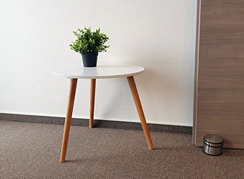 Design Couchtisch weiß - Retro Beistelltisch 48 cm - Holz Deko Tisch Sofatisch Design Couchtisch weiß - Retro Beistelltisch 48 cm - Holz Deko Tisch Sofatisch