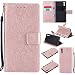 Produktbild Lonchee Sony Xperia XZ Leder Wallet Tasche Brieftasche Schutzhülle , Sonnenblumen geprägten Muster Design Hochwertige PU Leder Folio Tasche Case Hülle im Bookstyle mit Standfunktion Kredit Kartenfächer (Rose Gold)