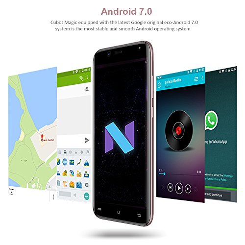 CUBOT Magic Android Smartphone Libero 4G LTE Senza Contratto Schermo IPS 5,0 Pollici, Android 7.0 Doppie Camere Posteriori, Dual SIM standby, 3GB RAM + 16GB ROM, Bluetooth 4.0 / GPS / WiFi