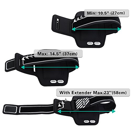 Brazalete deportivo para iPhone 7 Plus  EOTW Bandas para el brazo con bolsillo para llaves  auriculares  tarjetas y m  viles hasta 5 5 pulgadas  Perfecto para running jogging Gimnasio 