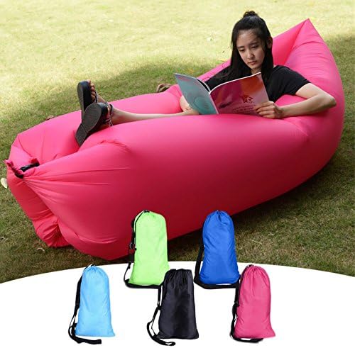 DEALBOX PINK Inflatable Lounger Sofa Sleeping Bag,Compression Air Beds,Portable sofa,Air Mattresses Beds.Ideal For Lounging, Camping, Beach, Fishing, Parties, Swimming Pools