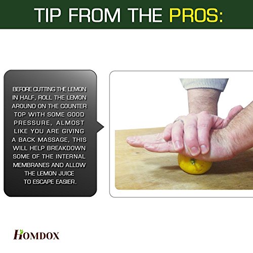 Homdox Edelstahl Haushaltsgeräte Limettenpresse manuell mit 3 Klingen, Silber - 4