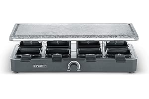 ‎SEVERIN Severin 2372 RG 2372 Grill Imprezowy z Naturalnym Kamieniem z Płytą Grillową, Tworzywo Sztuczne, 1300 W, Czarny