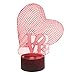 Produktbild 3D Illusion Nachtlampe, S SUNINESS 7 Farben ändern Touch Control LED Schreibtisch Tisch Nachtlicht für Kinder Kinder Familie Ferienhaus Dekoration Valentinstag beste Geschenk (Liebe)
