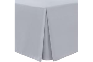 Linen Home Box Pleated Base Valance Sheet Silver Single Bed Skirt Platform Valance Sheets, Microfibre Soft Brushed, Easy Care Non Iron (Single, Silver)