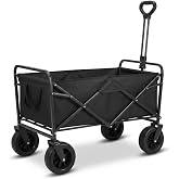 Hannah Katlanabilir El Arabası Wagon 100L | Ağır Hizmet Tekerlekli, Ergonomik Saplı, &Ccedil;ok Ama&ccedil;lı Cepli | Kamp Plaj Alışveriş B