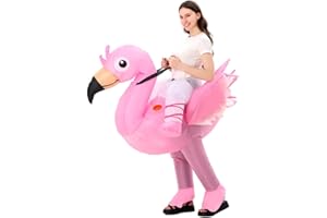 FXICH Nabila, Costume gonfiabile per adulti a forma di fenicottero, divertente, per feste e per Halloween