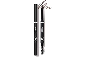VEECCI Diamond Eyebrow Pencil with Dual-Ended Brush and Automatic Cane Cutter - Brown(Hot) - Long Lasting for Women and Girls, Sweat-proof Eyebrow Makeup for Effortless Beauty