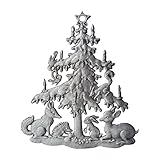 Christbaumschmuck Zinngeschenke Tiere unterm Weihnachtsbaum patiniert aus Zinn (HxB) 7,5 x 6,5 cm Christbaumschmuck